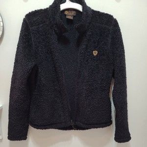 Ariat Western Sherpa Fleece Women's Black Jacket Zip Up Medium
